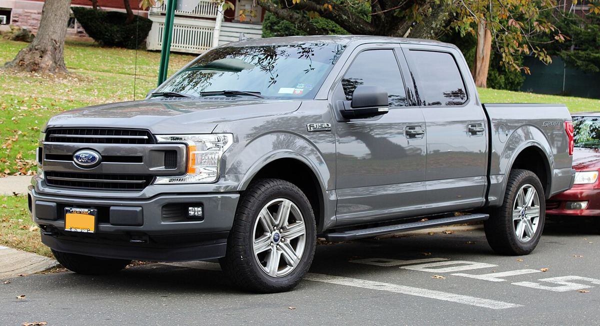 Ford F-150, recent model, front three-quarter view