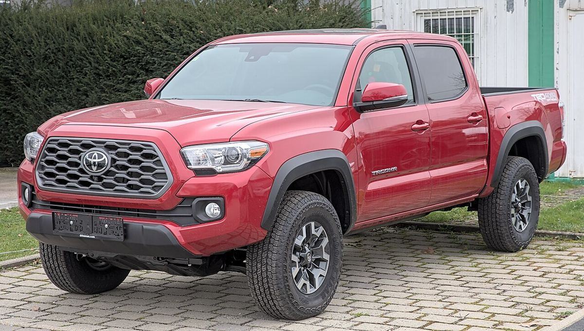 Toyota Tacoma, recent model, front three-quarter view